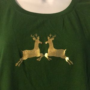 Rudolph Holiday T! Green and gold. Sz. XL. GUC